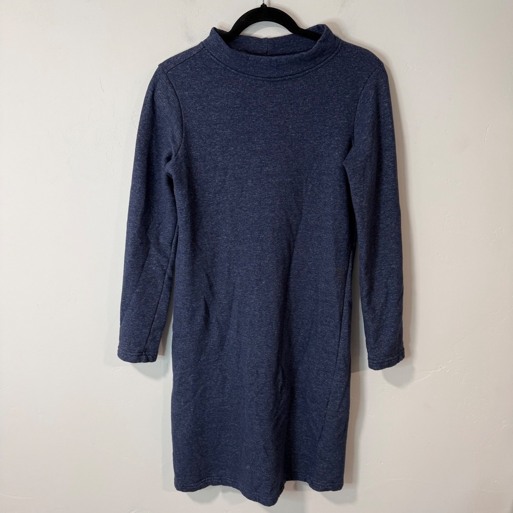 Patagonia Mount Sterling Dress Sweatshirt Small Blue Mock Neck Organic Cotton